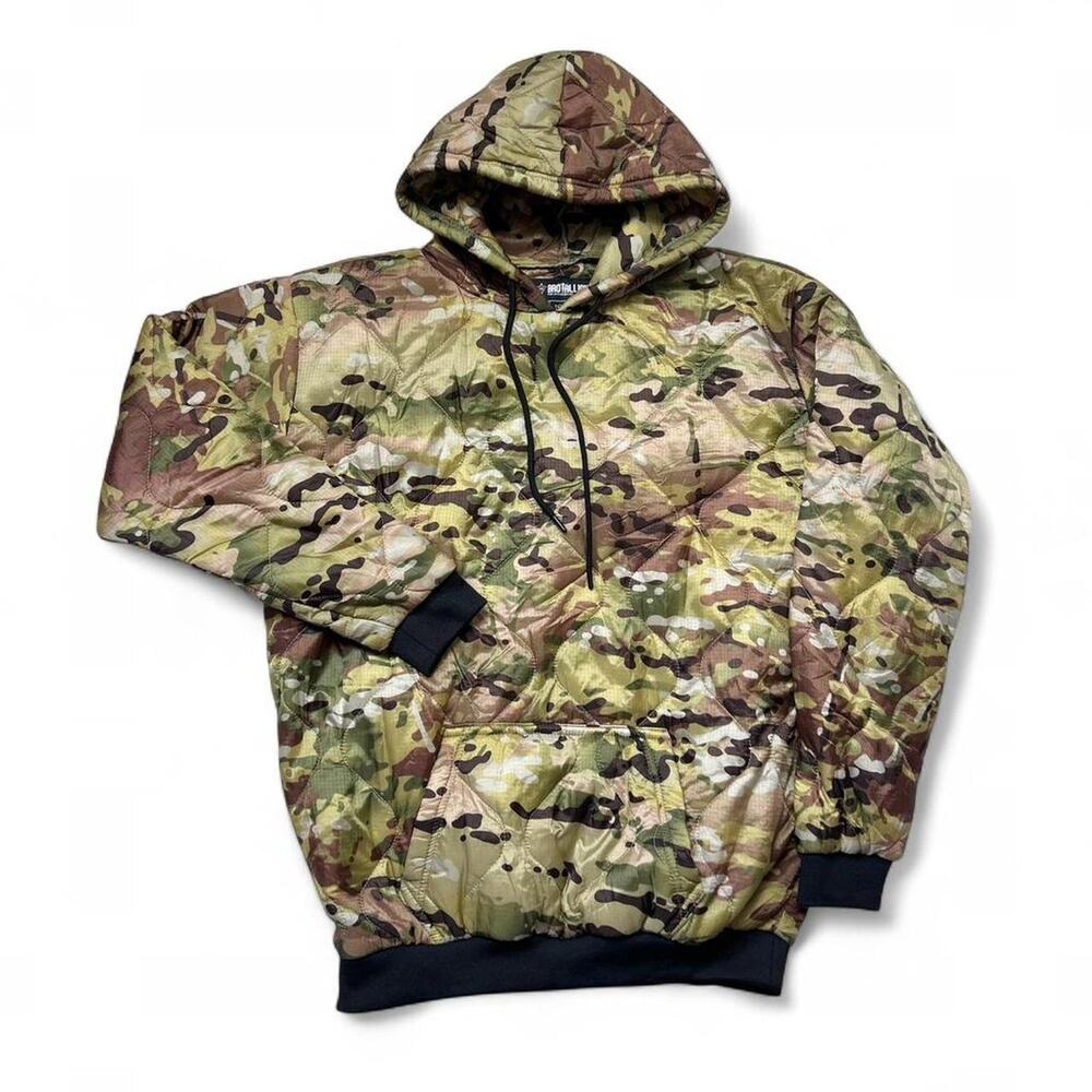 Brotallion Military MultiCam Camo Ripstop Liner Quilted Liner Hoodie Large